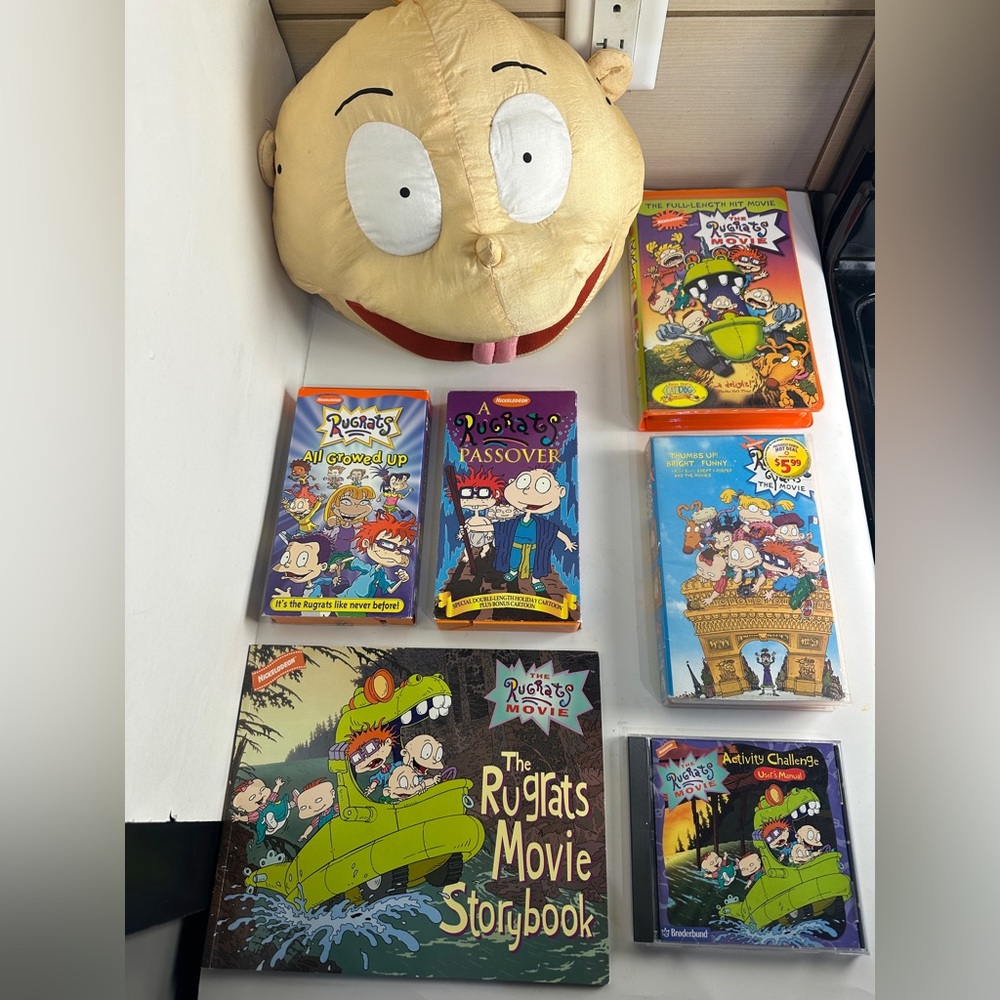 Nickelodeon Rugrats VHS Tapes + Storybook + Plush